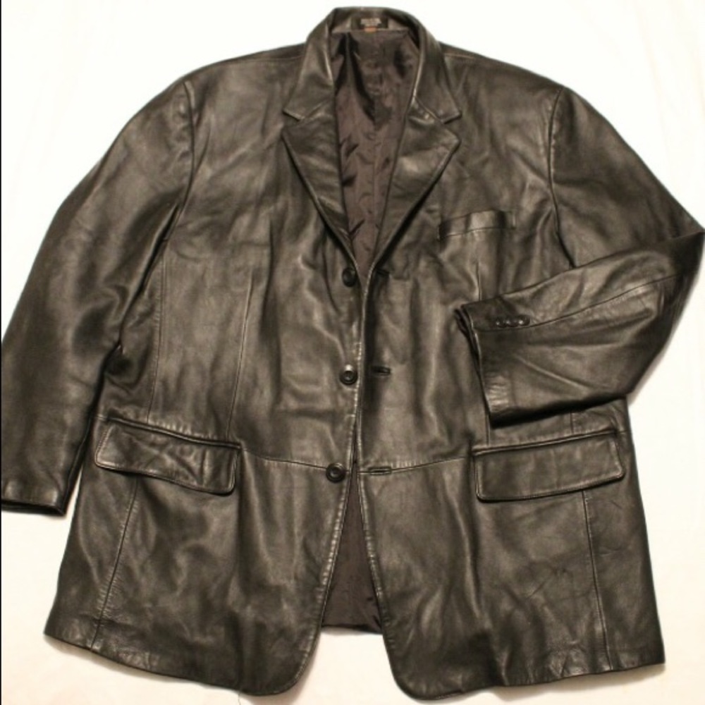 Black leather blazer sport coat